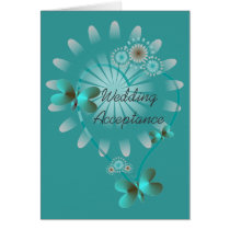 Wedding Acceptance Card Butterfly Hearts