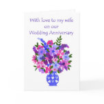 Wedding Anniversary Card for Wife - Flower Power