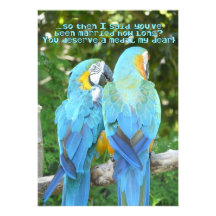 Wedding Anniversary Celebration/-Blue Parrot Humou Personalized Invitations