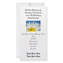 Wedding Anniversary! Party Invitations White Daisy Photo Card Template