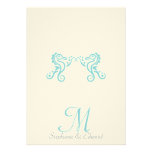 Wedding Aqua Turquoise Sea Horse Beach Invitation