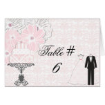 Wedding Attire Customized Table Number Cards
