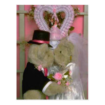 Wedding bears postcard