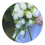 Wedding bouquet white roses floral bridal stickers