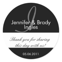 Wedding Bride and Groom Monogram I Favour Sticker
