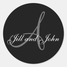Wedding Bride Groom Monogram A Sticker