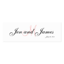 Wedding Bride Groom  Monogram Pink Profile Card