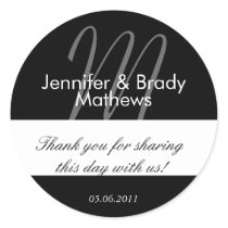 Wedding Bride & Groom Thank You Favour Sticker