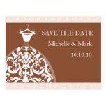 Wedding Bride Save the Date Brown Card Post Card