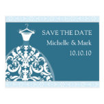 Wedding Bride Save The Date harmony blue card Post Card