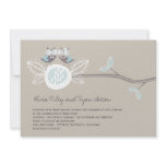 Wedding Brown Owls On Branch Whimsical Invitation