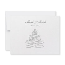 Wedding Cake Flourish Flower White RSVP