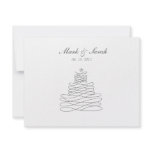 Wedding Cake Flourish Flower White RSVP invitations