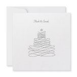 Wedding Cake Flourish Flower white Sq Invitation