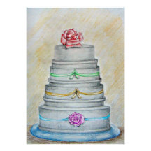 wedding cake personalized invitations
