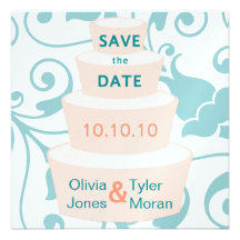 Wedding Cake Save the Date Custom Announcements