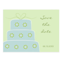 Wedding Cake Save the Date Postcard