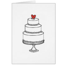 Wedding Cake Sketch - Plain Cards