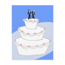 Wedding Cake Two Grooms Postcards