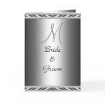 Wedding Card Invitation Monogram Silver