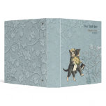 Wedding Cats Bridal Floral - Aqua Vinyl Binders