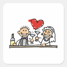 Wedding Celebration Square Sticker