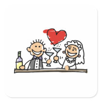 Wedding Celebration Square Sticker