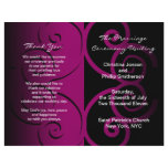 Wedding Ceremony Program Pink Butterfly Curve Custom Flyer