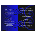 Wedding Ceremony Program Violet Blue Curve Flyer