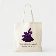"Wedding/Christmas Bells" - Rich Royal Purple Canvas Bag