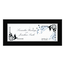 Wedding Church Program - Delicate Blue Flowers Customized Rack Card