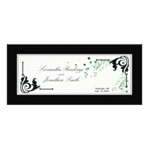 Wedding Church Program - Delicate Green Flowers Custom Rack Card