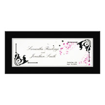 Wedding Church Program - Delicate Pink Flowers Rack Card