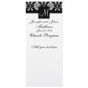 Wedding Church Program Monogram Black white Damask invitations