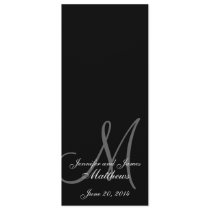 Wedding Church Program Monogram Black & White Invite