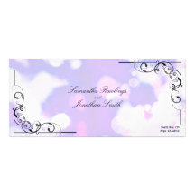 Wedding Church Program - Pink Purple Corner Swirl Rack Card Design