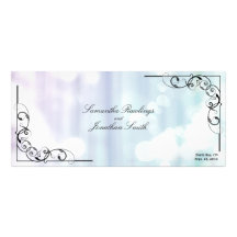 Wedding Church Program - Purple Green Corner Swirl Rack Card Design