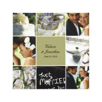 Wedding Collage Wrapped Canvas - Custom Colour Canvas Print
