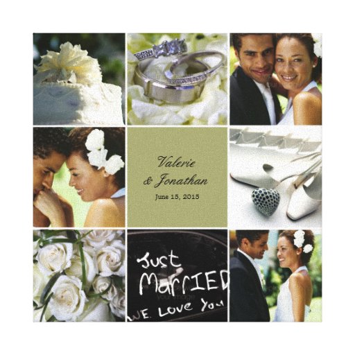 Wedding Collage Wrapped Canvas - Custom Colour Canvas Print