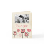 Wedding Coral Chocolate Ivory Funky Thank You Card