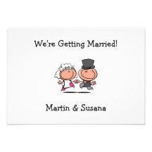 Wedding couple cartoon Invitation