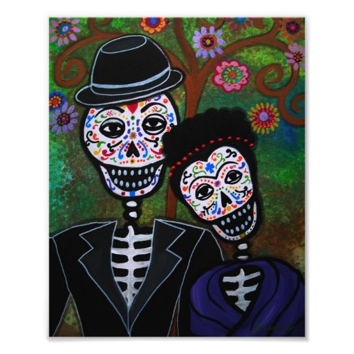 Wedding Couple Day of the Dead Painting Photo Art