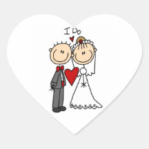 Wedding Couple I Do T-shirts and Gifts Heart Sticker