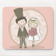 Wedding COuple in Pink Mouse Pad