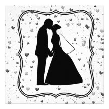 Wedding Couple Kiss Invitation