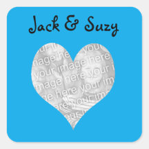 Wedding couple personalized square stickers