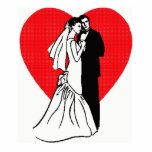 Wedding Couple with Heart Photo Sculpture