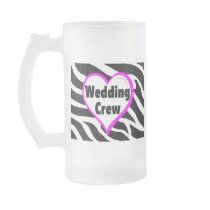 Wedding Crew (Heart Zebra Stripes) Coffee Mugs
