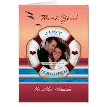 Wedding Cruise Your Photo Thank You - Sunset Card