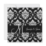 Wedding Damask Monogram Names Wedding Invitation